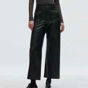 Zara NWOT wide leg leather pants
